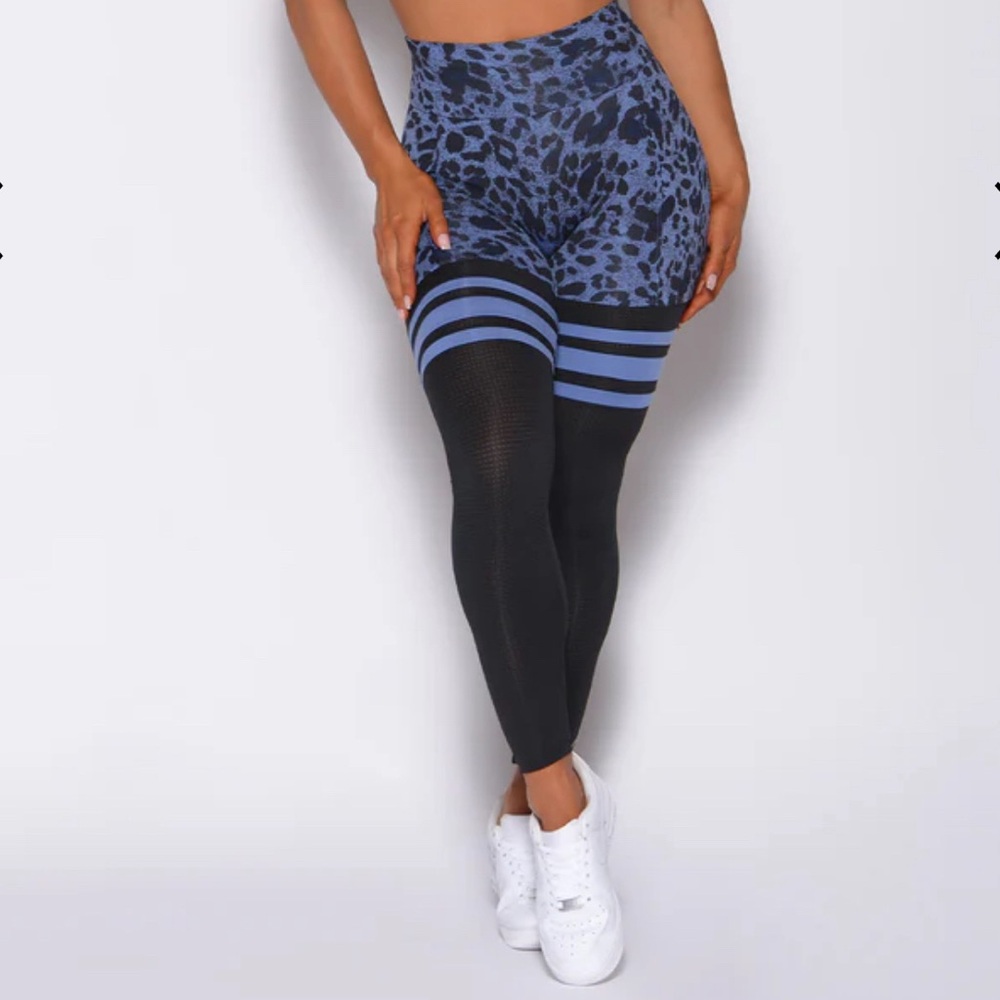 Bombshell Sportswear Blue and Black Leopard Leggings
